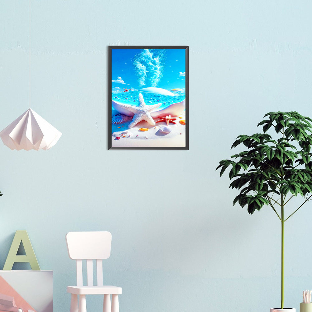 Dream Starfish Beach - Full Round Drill Diamond Painting 30*40CM