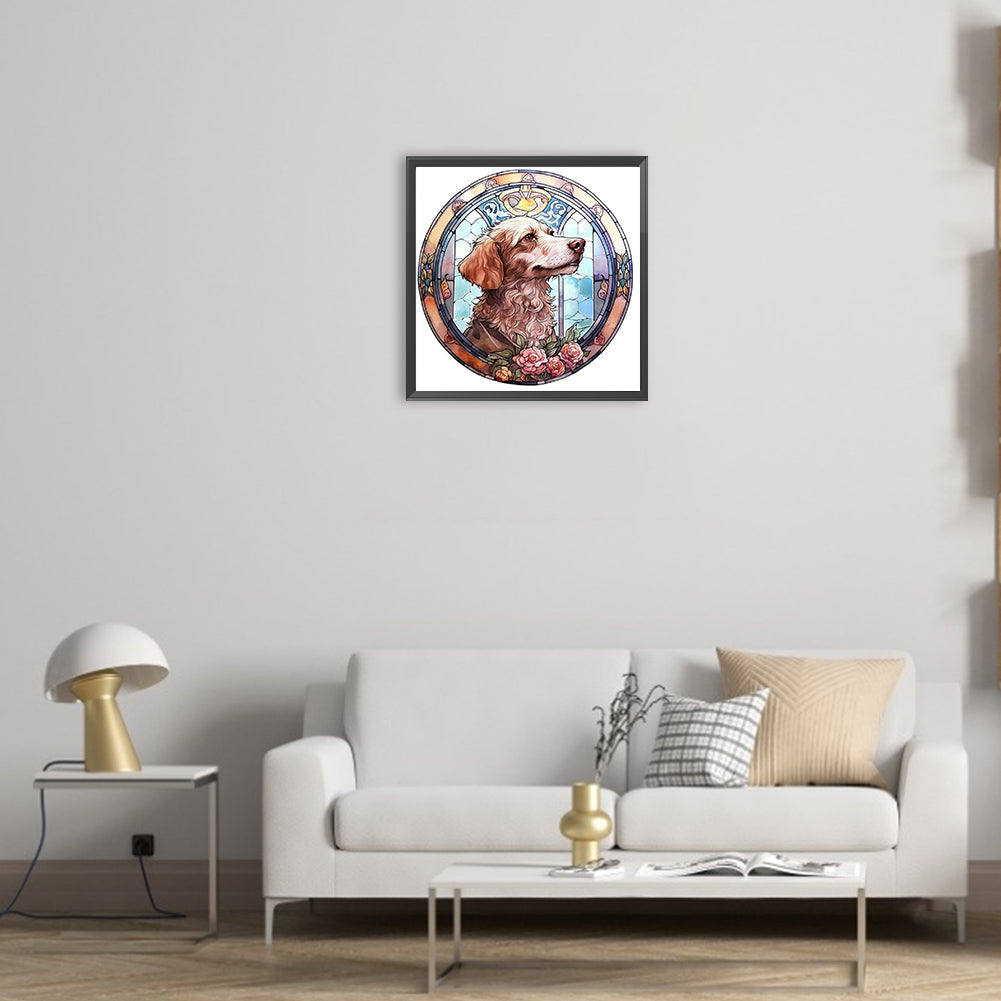 Dog Under Window Sill - Full Round Drill Diamond Painting 30*30CM