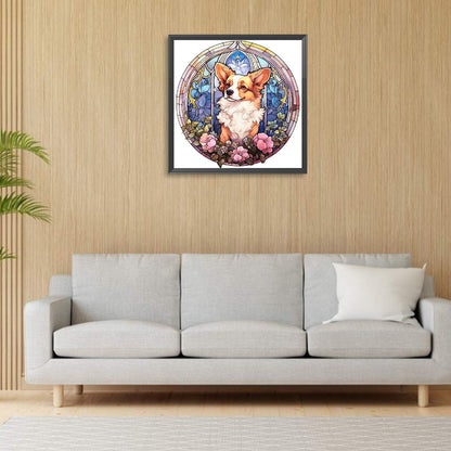 Dog Under Window Sill - Full Round Drill Diamond Painting 30*30CM