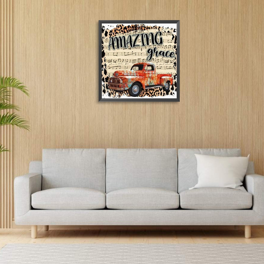 Old Car - Full Round Drill Diamond Painting 30*30CM