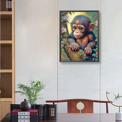 Little Monkey - Full Round Drill Diamond Painting 30*40CM
