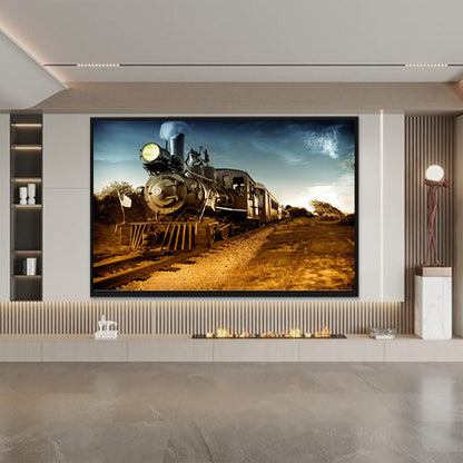 Large Mural Wall Art - Polar Express Fall Winter Steam Locomotive - Full Round Drill Diamond Painting 150*100CM