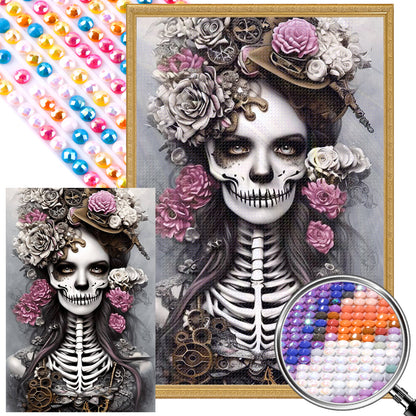 Skeleton Girl - AB Round Drill Diamond Painting 40*60CM