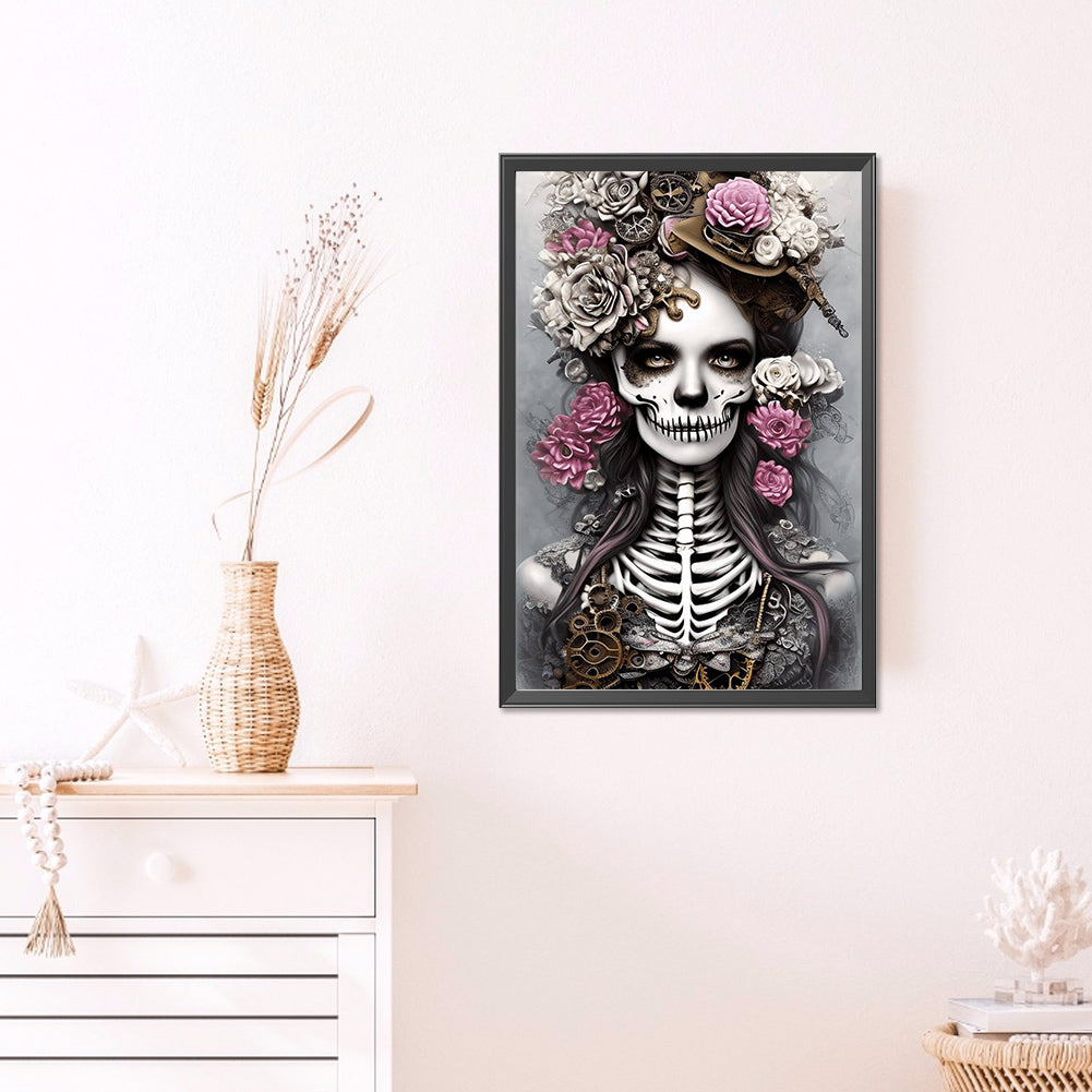 Skeleton Girl - AB Round Drill Diamond Painting 40*60CM