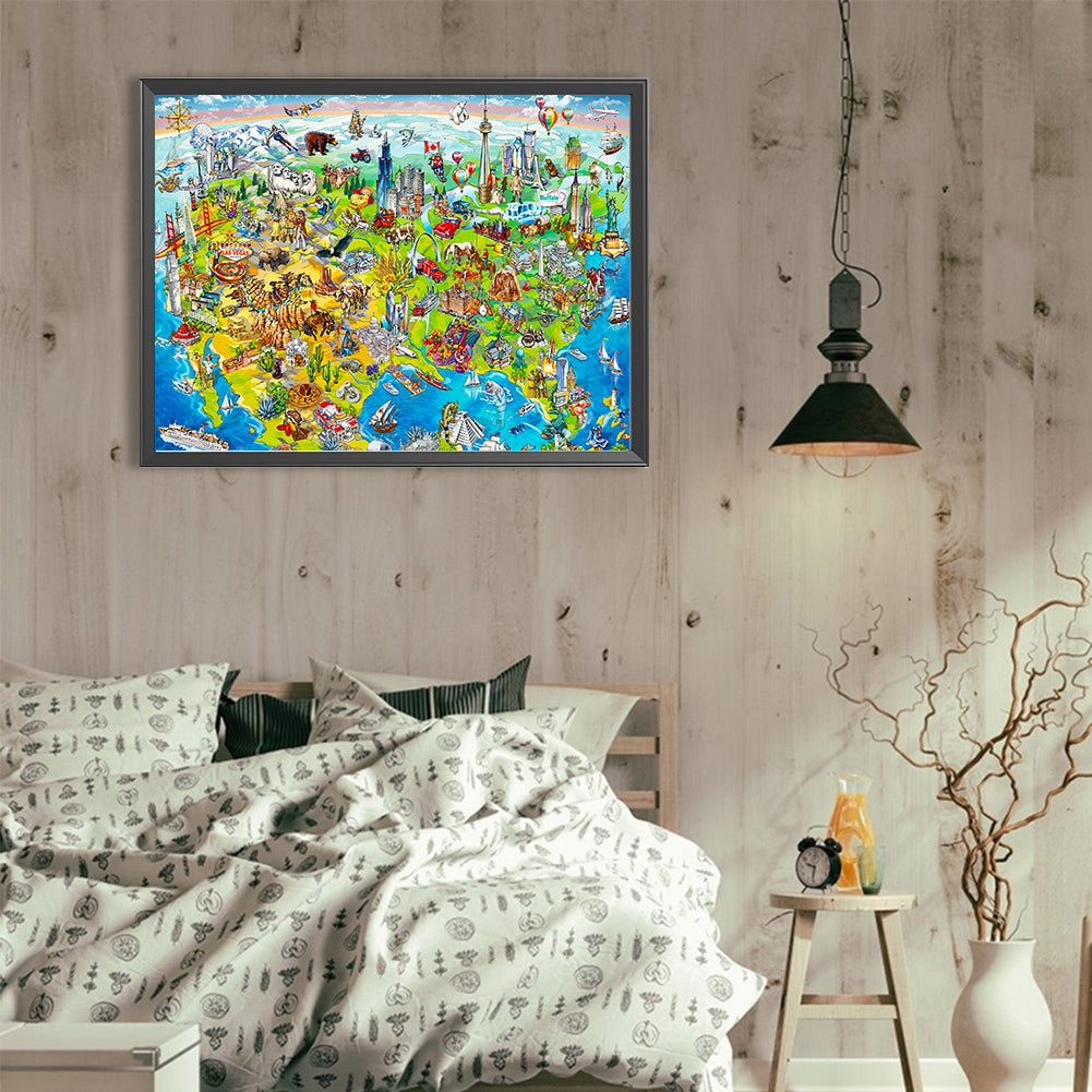 Boy With Blue Hair In Water - Full Round Drill Diamond Painting 30*40CM