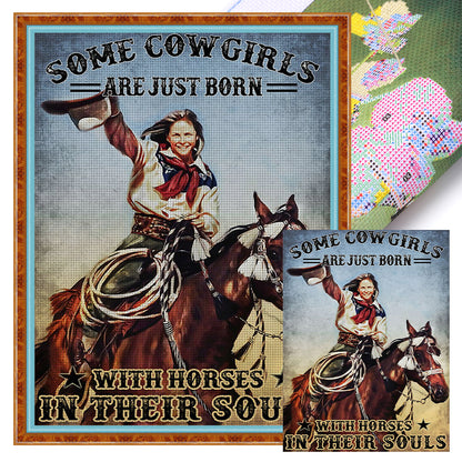 Western Cowgirl - 11CT Stamped Cross Stitch 40*55CM