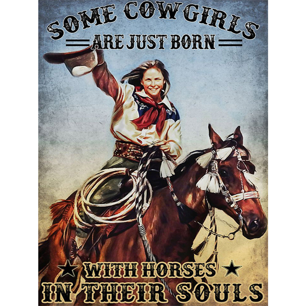 Western Cowgirl - 11CT Stamped Cross Stitch 40*55CM