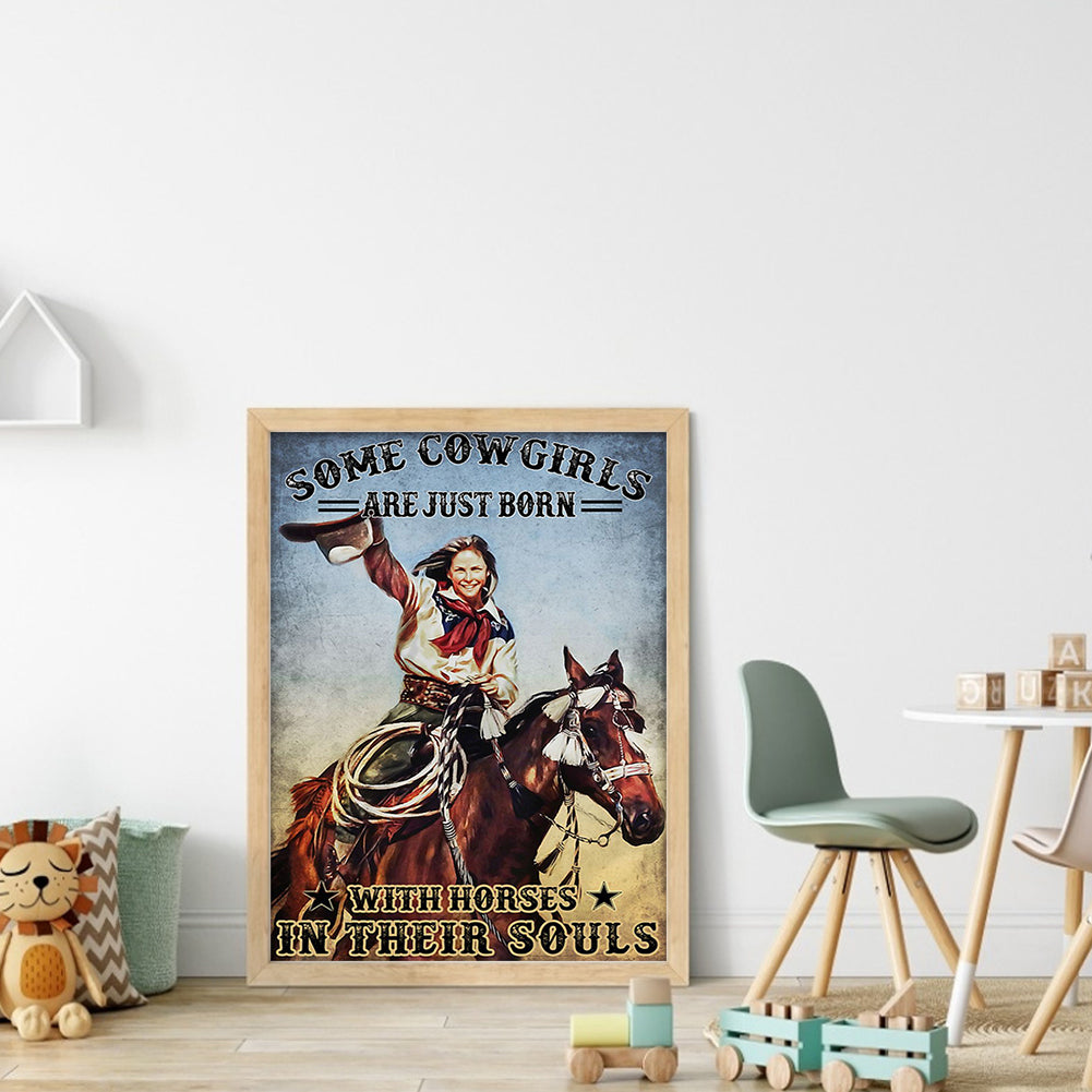 Western Cowgirl - 11CT Stamped Cross Stitch 40*55CM