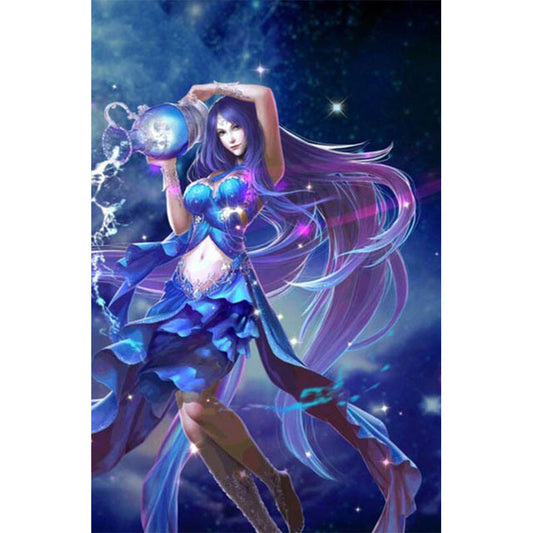 Constellation Zodiac Girl - Full Round Drill Diamond Painting 30*40CM