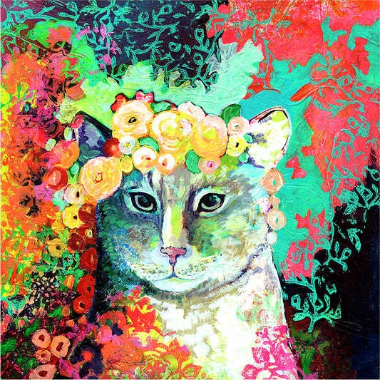 Beauty Cat - Full Round Drill Diamond Painting 30*30CM