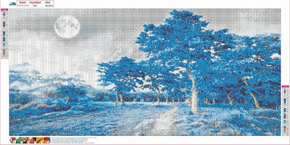 Blue Woods - Full Round Drill Diamond Painting 80*40CM