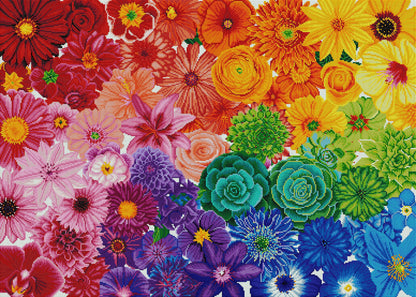 Rainbow Flower Power 50*30CM(Canvas) Full Square Drill Diamond Painting